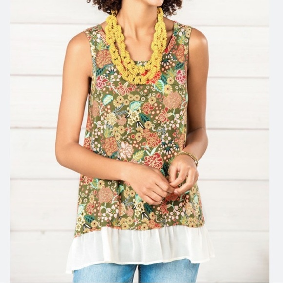 Matilda Jane Tops - Matilda Jane Open Orchard The Adventure Begins Floral Blouse